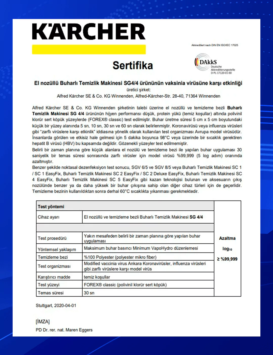 Karcher Buhar Makinesinin Virüse Karşı Etkinlik Testi